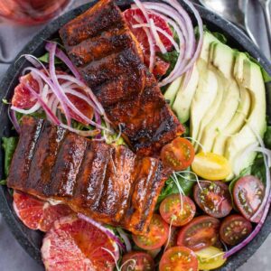 Grilled Salmon Fillet with Salad